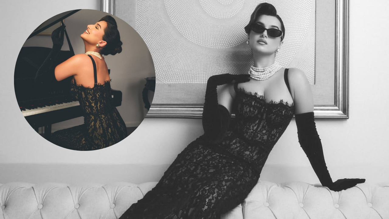 Tara Sutaria channels Hollywood noir in Rs 44K black lace gown for 'Toxic'